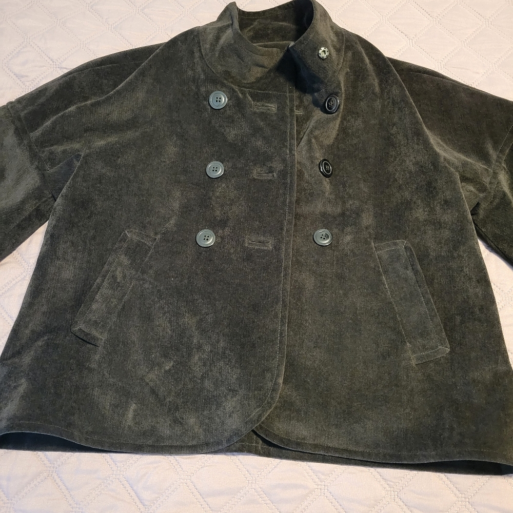 Women's Black Brushed Black Cape Jacket